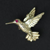 14K Hummingbird Pin